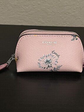 NWOT COACH Mini Domed Pink Floral Cosmetic Case (given to Coach Insiders)